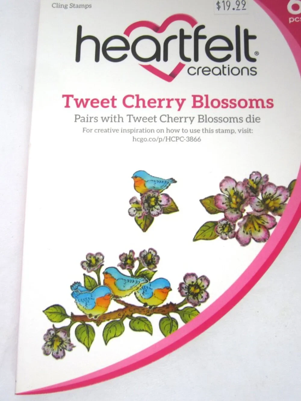 Heartfelt Creations Tweet Cherry Blossoms Cling Stamps Bird Floral